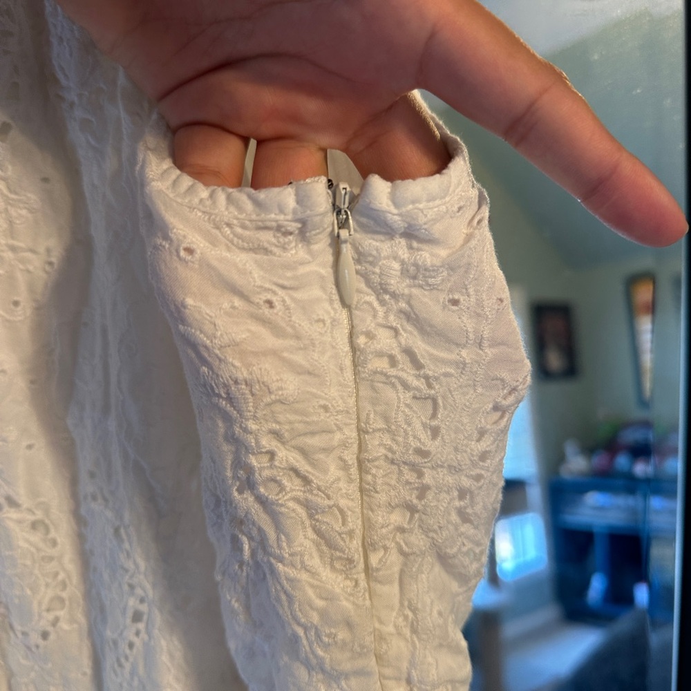 Anthropologie Maeve Tiered Eyelet White Midi Dress - Picture 4 of 11